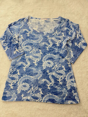 Before + Again Dragon Thermal Burnout Top Size Small Boho Hippie